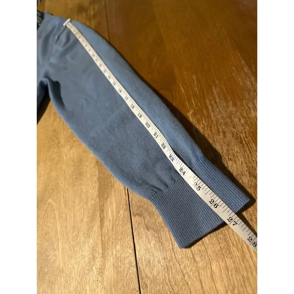 Fairway & Greene 100% Italian Cashmere Blue Vneck Sweater